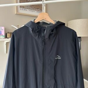 L.L. Bean TEK o2 Men's Black Waterproof Storm Hooded Jacket